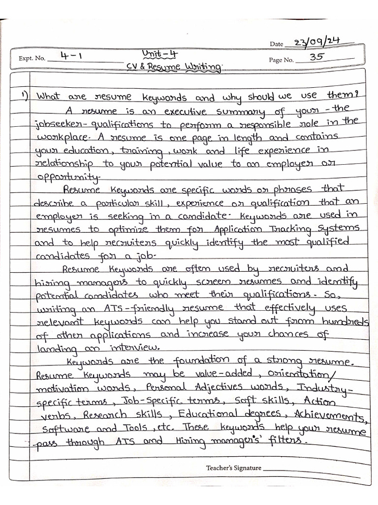Resume & CV Writing | PDF