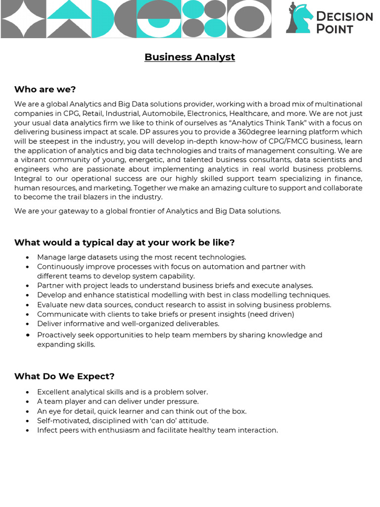 Business Analyst Role Overview | PDF | Analytics | Big Data