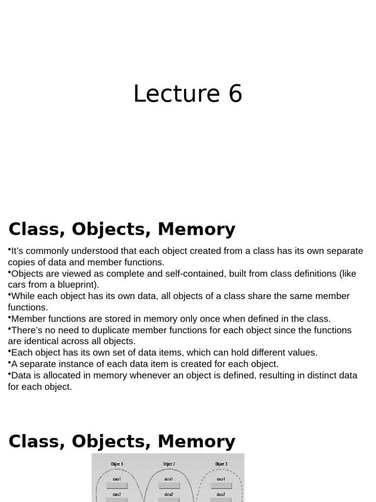 Class and Object Memory Management | PDF | Class (Computer Programming ...