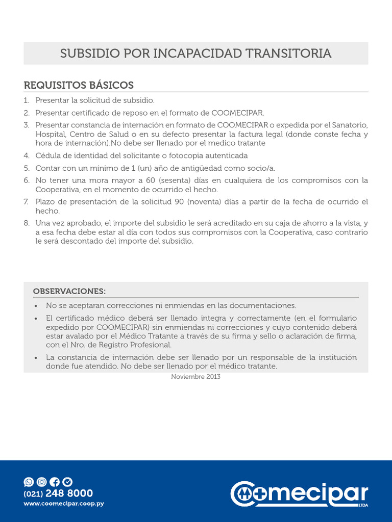 Reposo e Internacion de Socio | PDF | Documento de identidad | Medicina