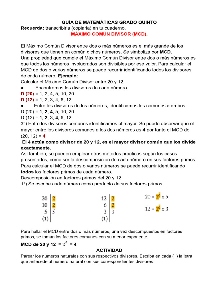 Guía de Matematicas | PDF | Matemática Elemental | Aritmética