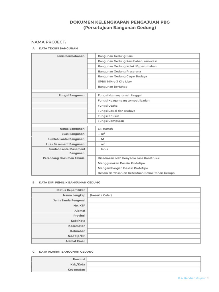Dokumen Pengajuan PBG Lengkap | PDF