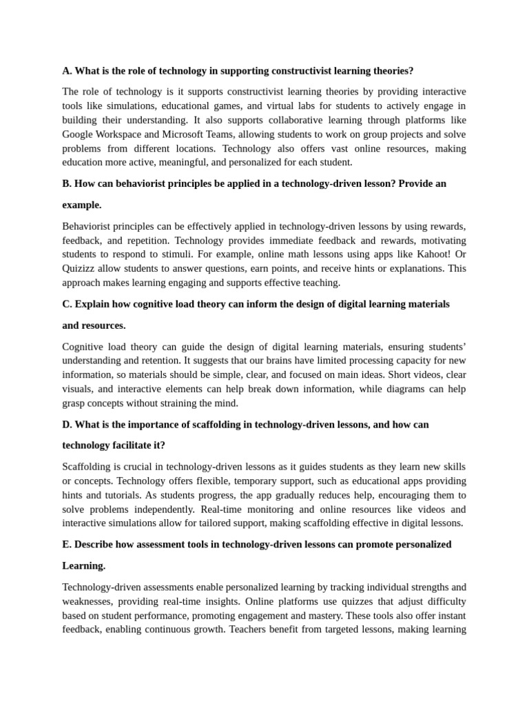 Guided Questions and Reflection | PDF | Learning | Learning Theory ...