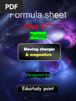 Formula Sheet Electric Potential and Capacitance Class 12 Physics | PDF