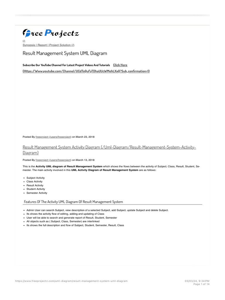 UML Diagrams for Result Management System | PDF | Computing | Software ...