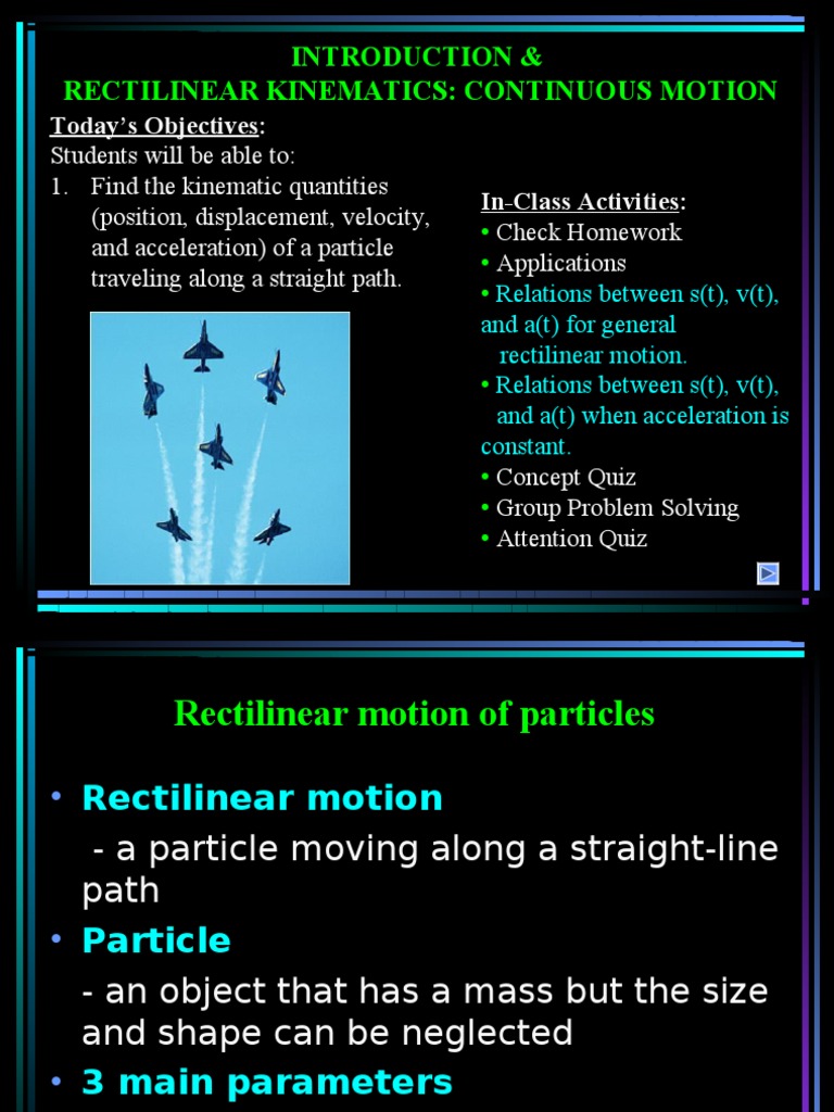 1.lecture Notes 1 - Kinematics of Particle | PDF | Acceleration ...
