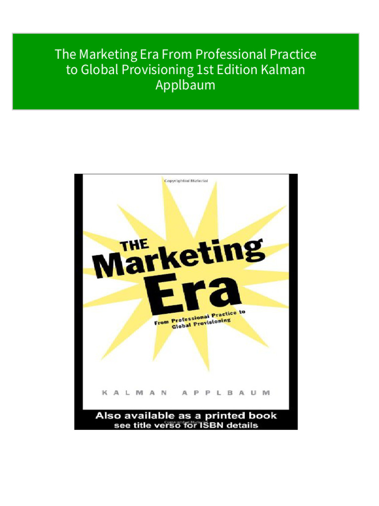 Instant Ebooks Textbook The Marketing Era From Professional Practice To ...