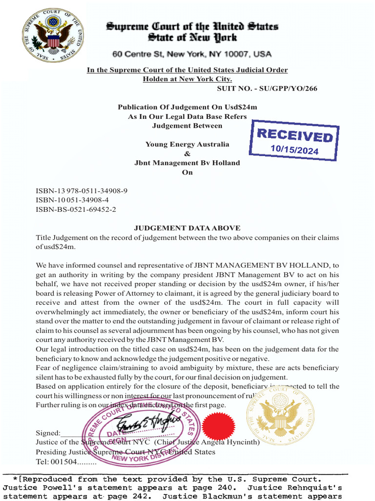 Supreme Court Ruling on $24M Judgment | PDF