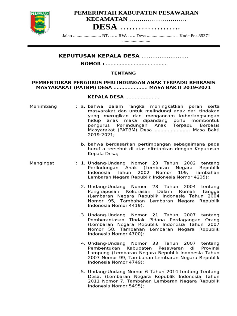 Sk Patbm Desa Oke Pdf