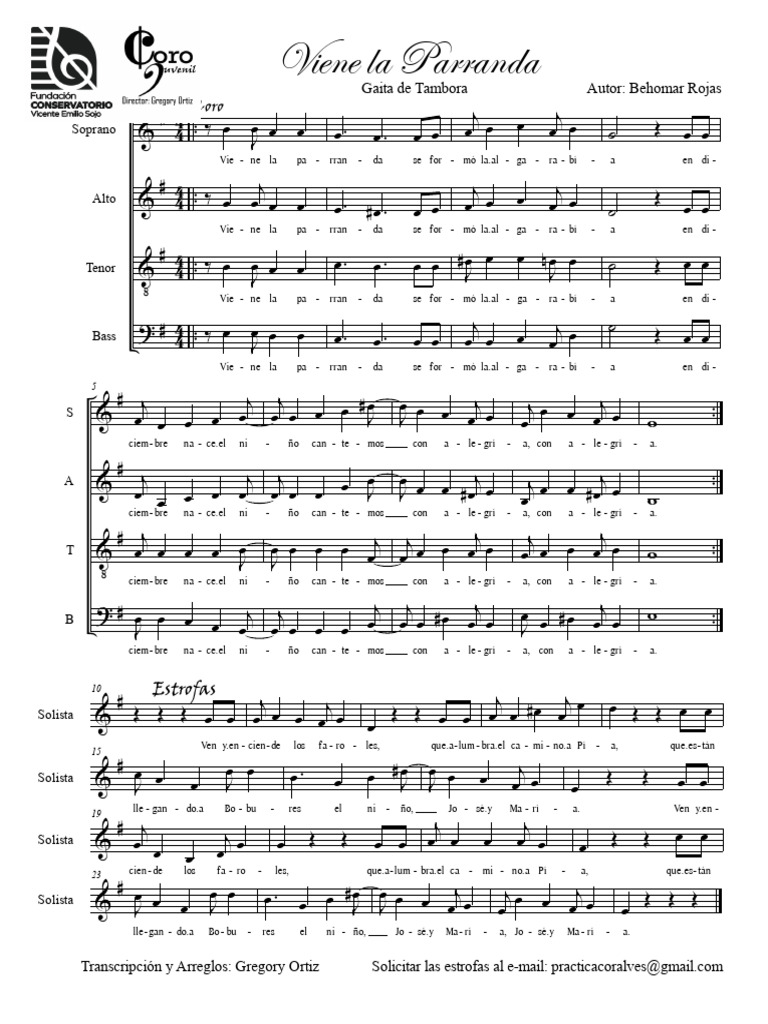 Viene la Parranda: Letra y Arreglos | PDF