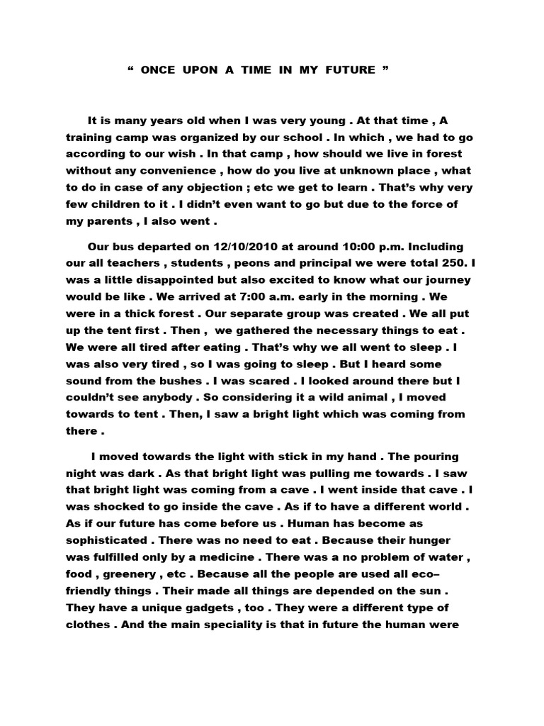 Short-Story On 'Once Upon A Time in Future .' | PDF