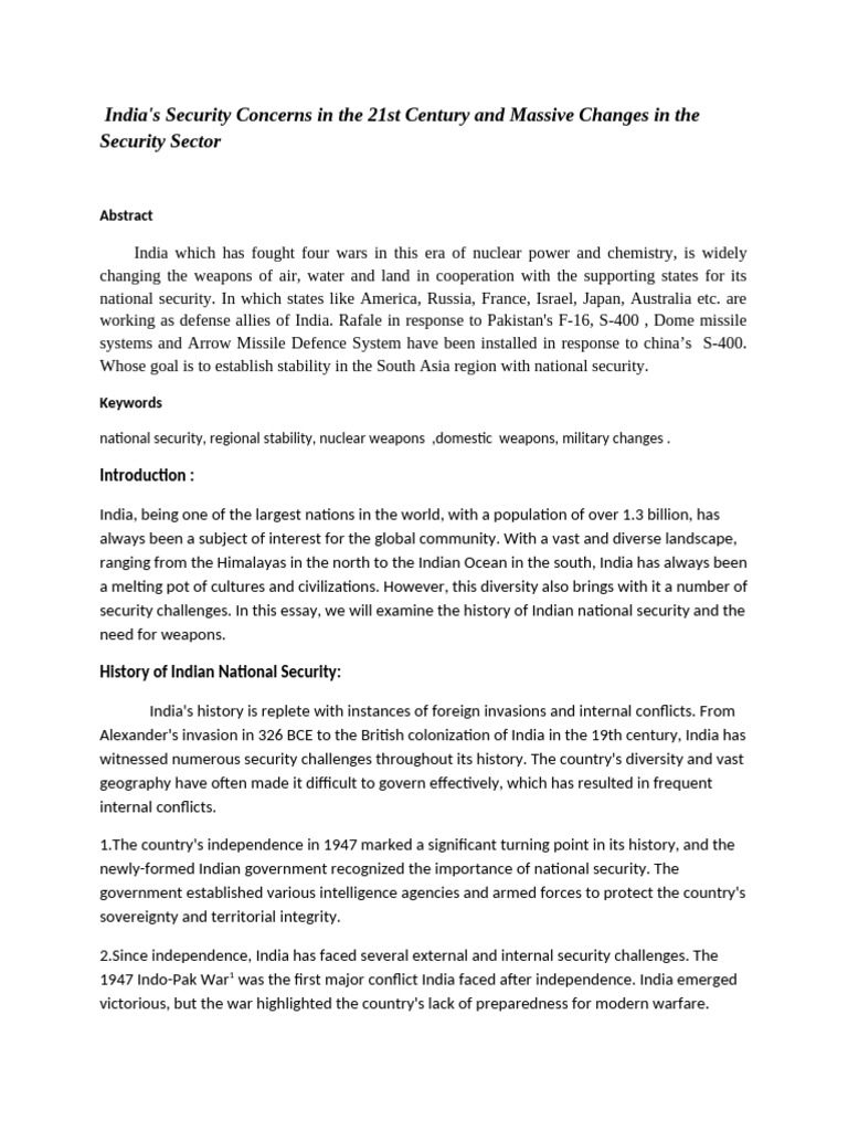 India's 21st Century Security Challenges | PDF | National Security ...