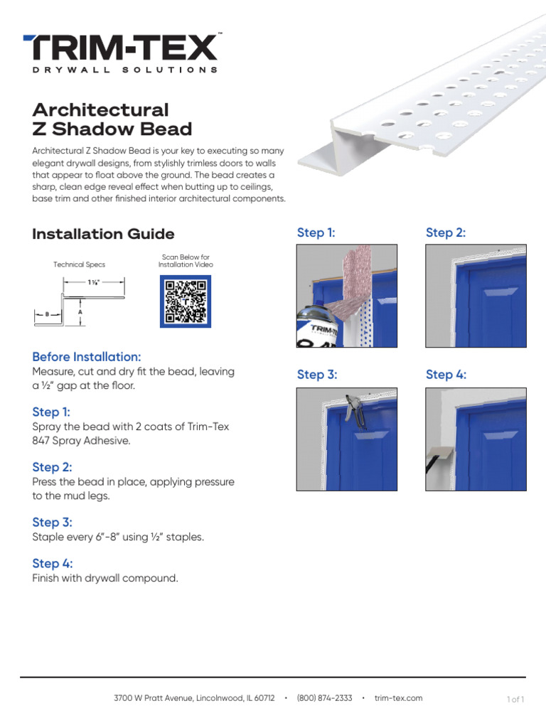 Architectural Z Shadow Bead Guide | PDF