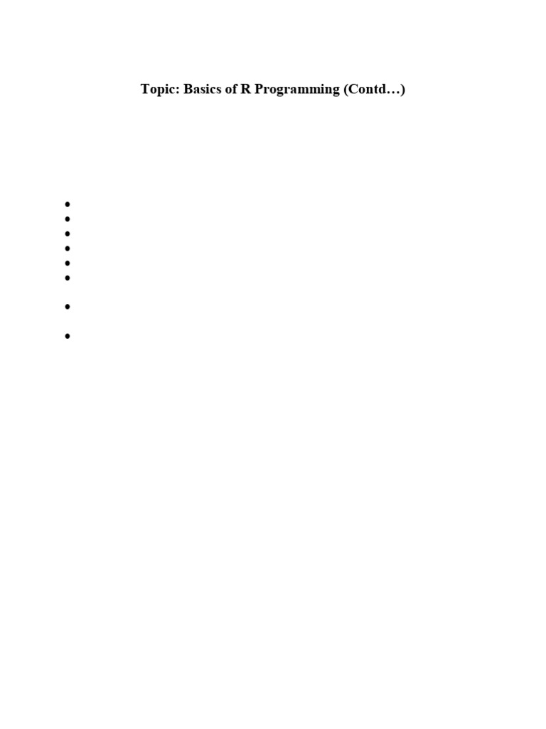 Basics of R Programming - Part 2 | PDF | Matrix (Mathematics) | Data Type