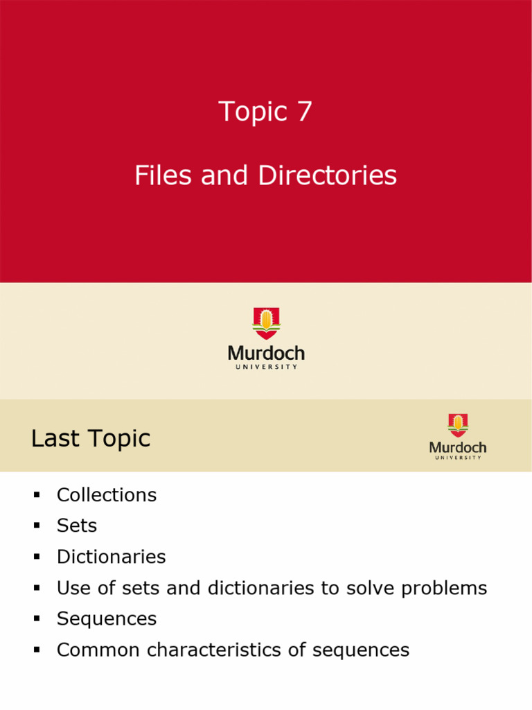 ICT582 Topic 07 | PDF | Computer File | Directory (Computing)