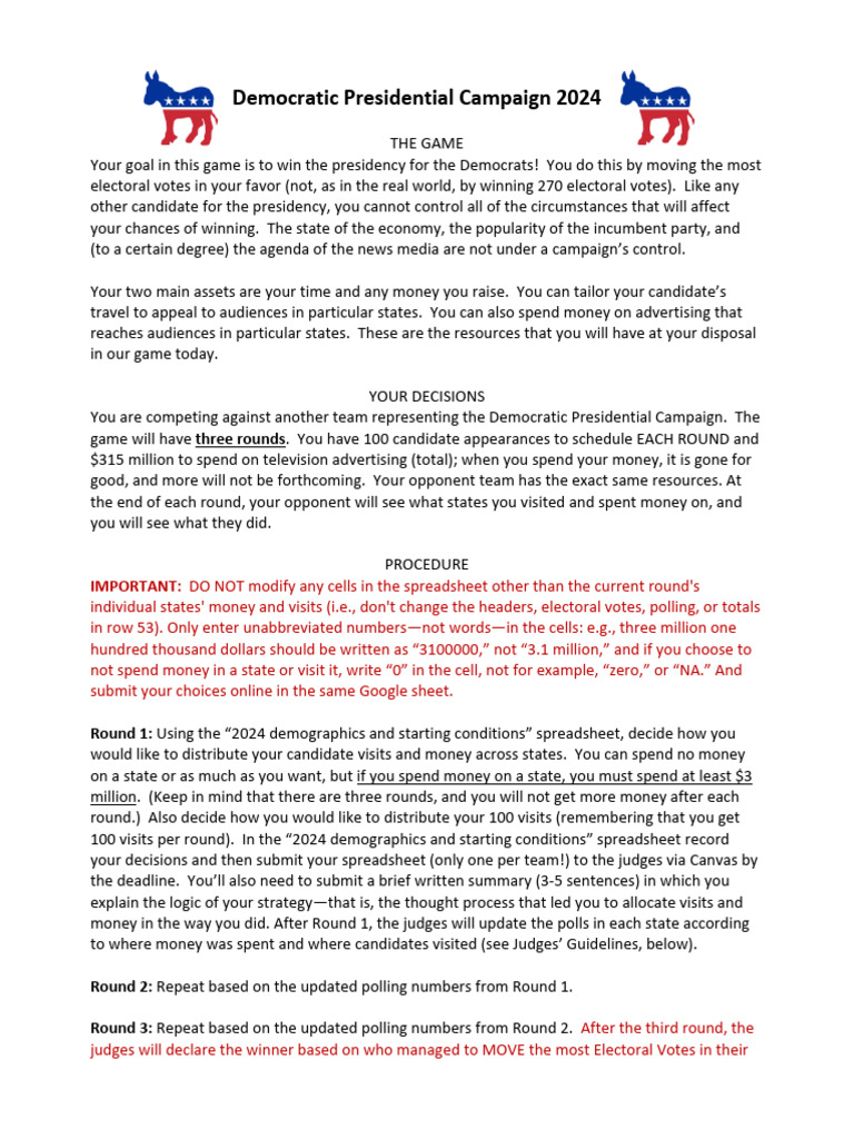 Presidential Campaign Memo - Democrat. 2024.autumn | PDF | Political ...