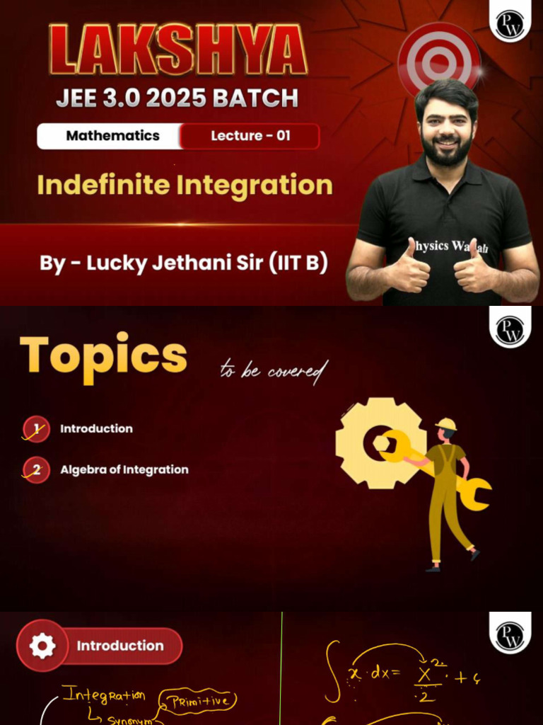 Indefinite Integration 01 - Class Notes | PDF