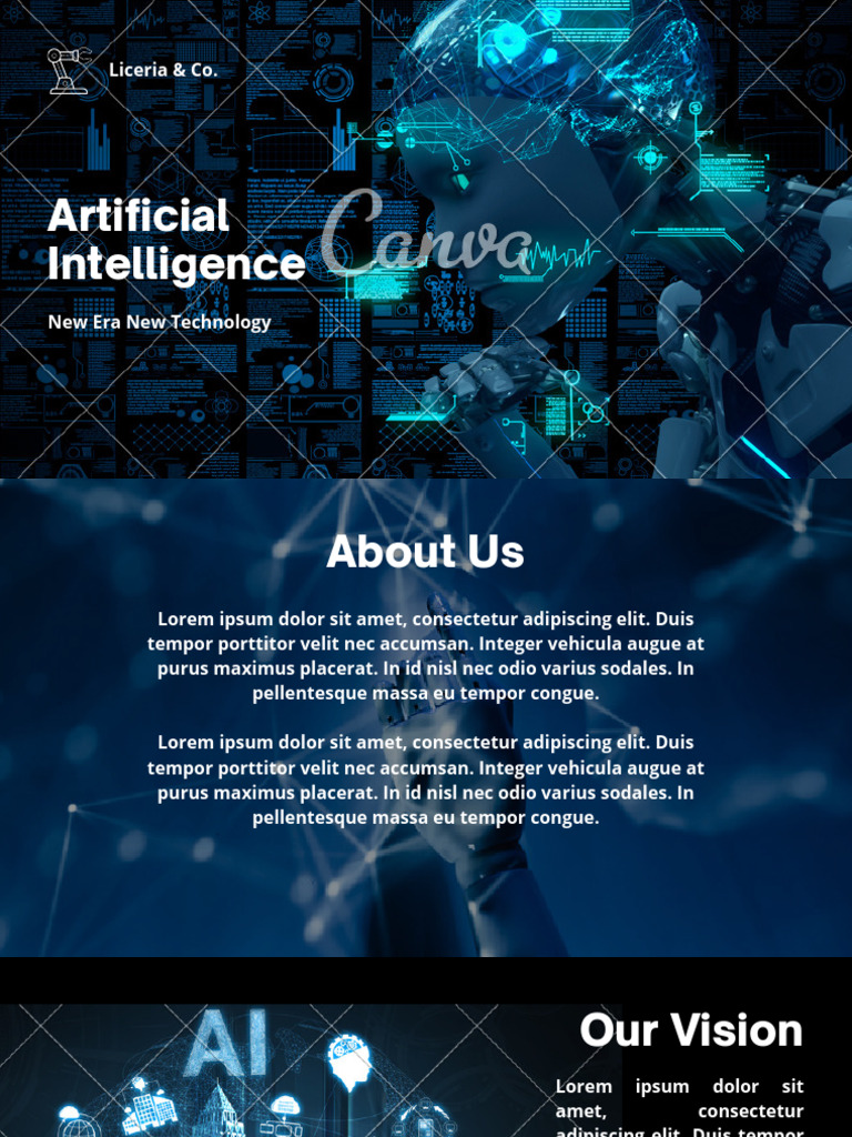 Black Minimalist Modern AI Robot Presentation | PDF