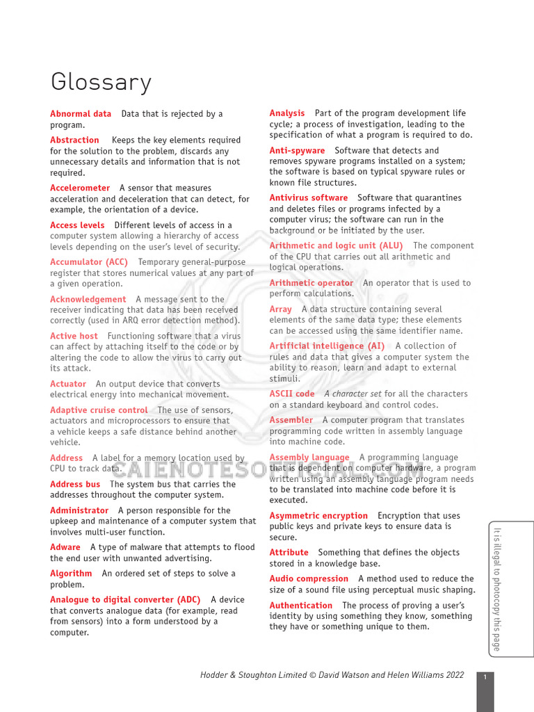 AP COMPUTER SCIENCE DEFINITIONS visual data 2