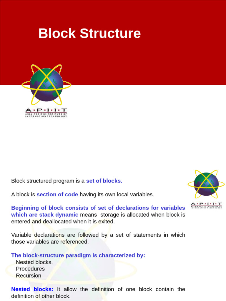 Block Structure in Programming | PDF | Parameter (Computer Programming ...