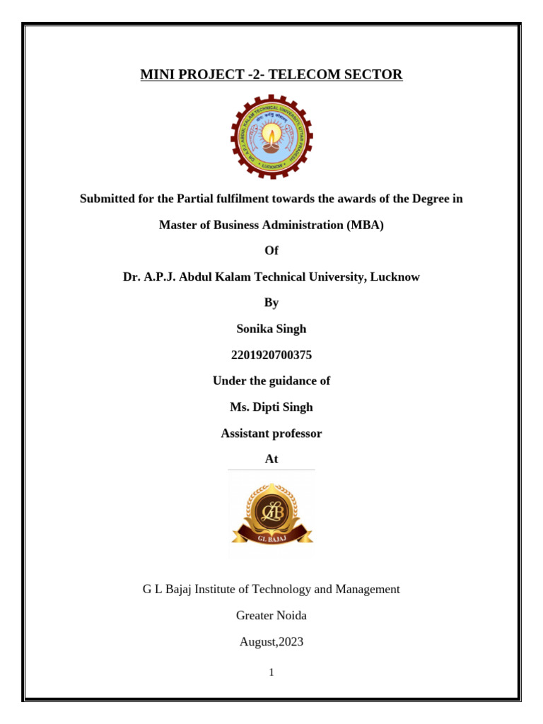 Sonika Singh: Telecom Sector Project | PDF | Marketing | Customer ...