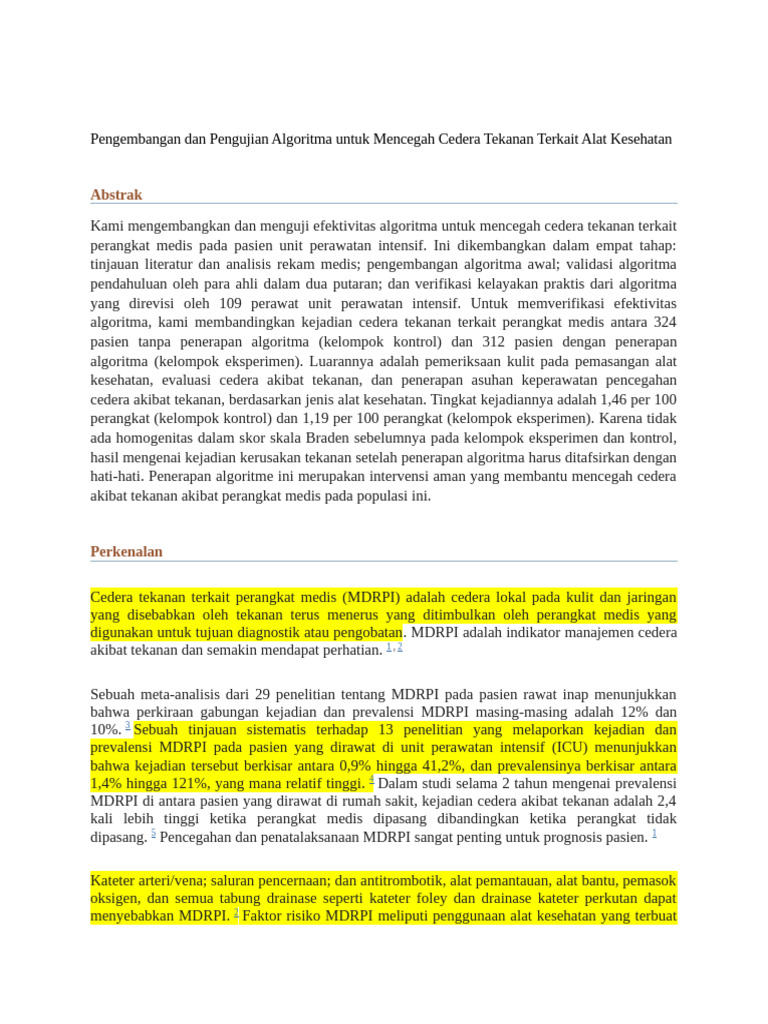 Algoritma Pencegahan MDRPI di ICU | PDF