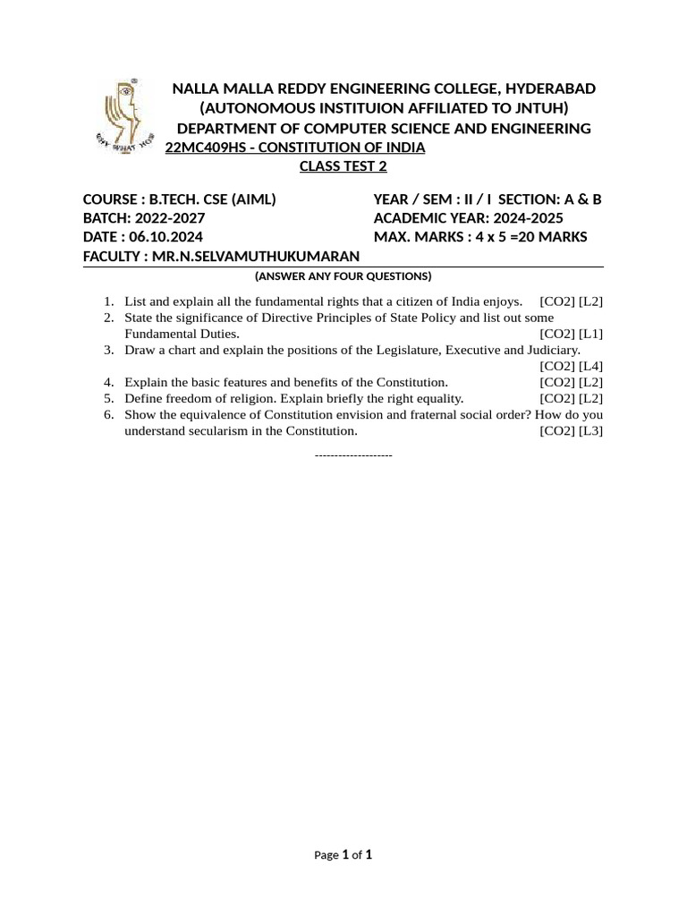 Class test 2 pdf