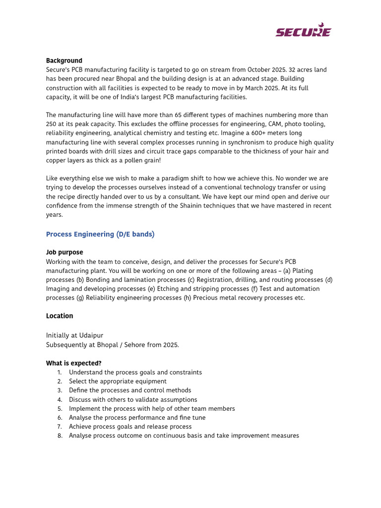 PCB Manufacturing Process Engineering Role | PDF | Printed Circuit ...