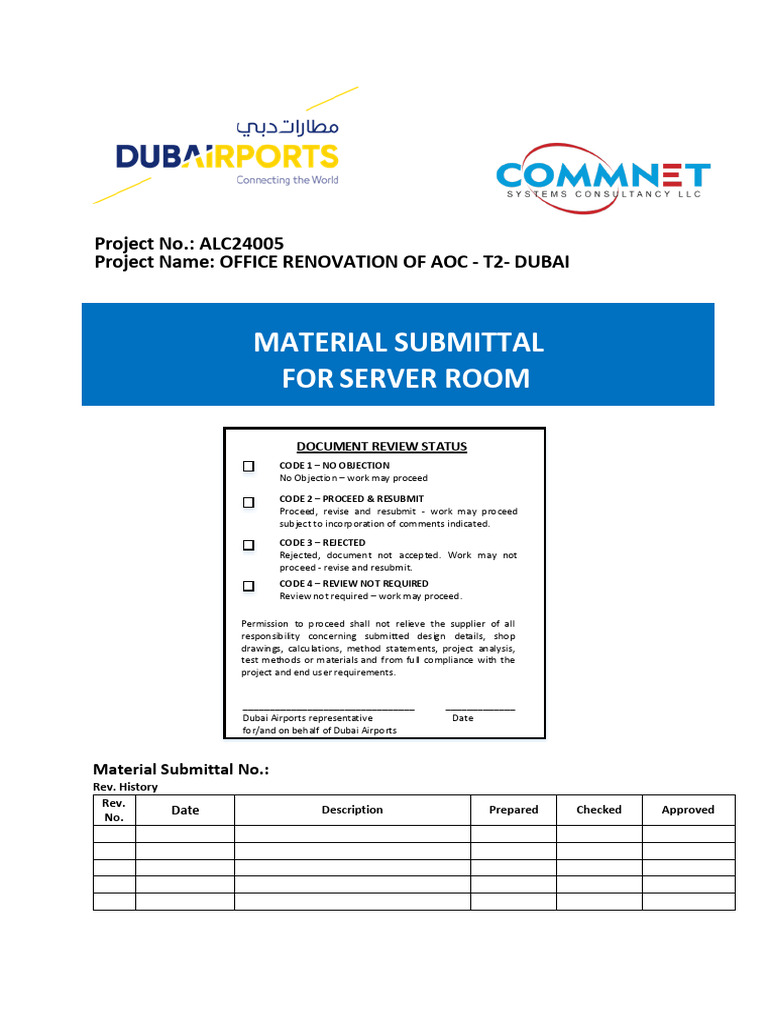 Aoc-Alec-mts-elec-00007-Rev.00 (Material Submital For Server Room Updated  On 14.11.2024 | PDF | Computer Network | Dubai