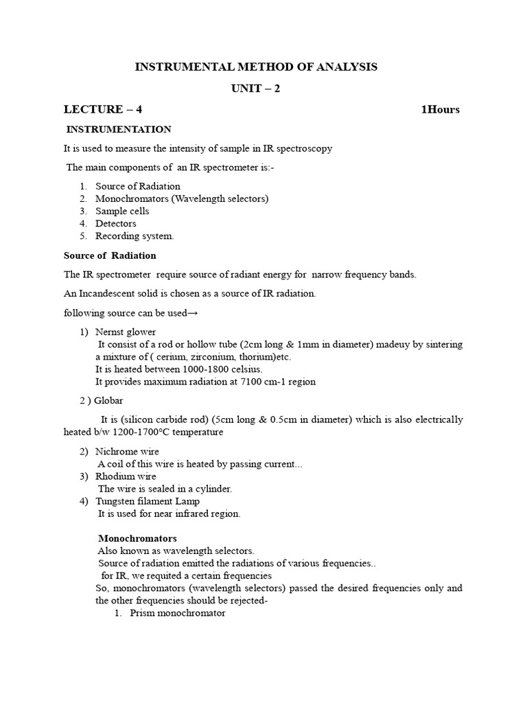 IR Spectroscopy Instrumentation Guide | PDF | Infrared Spectroscopy ...