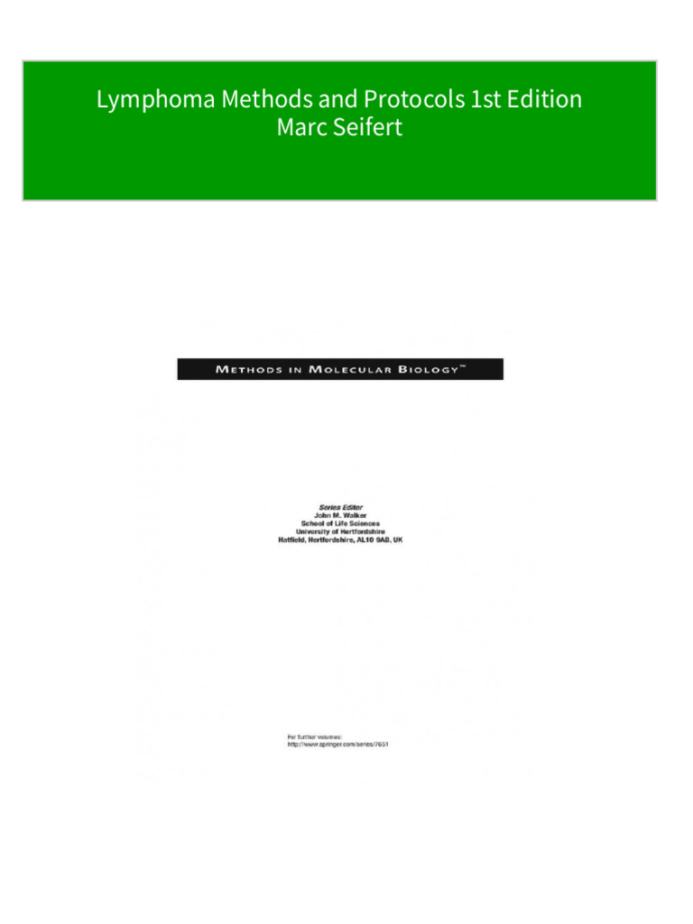 Instant download lymphoma methods and protocols 1st edition marc