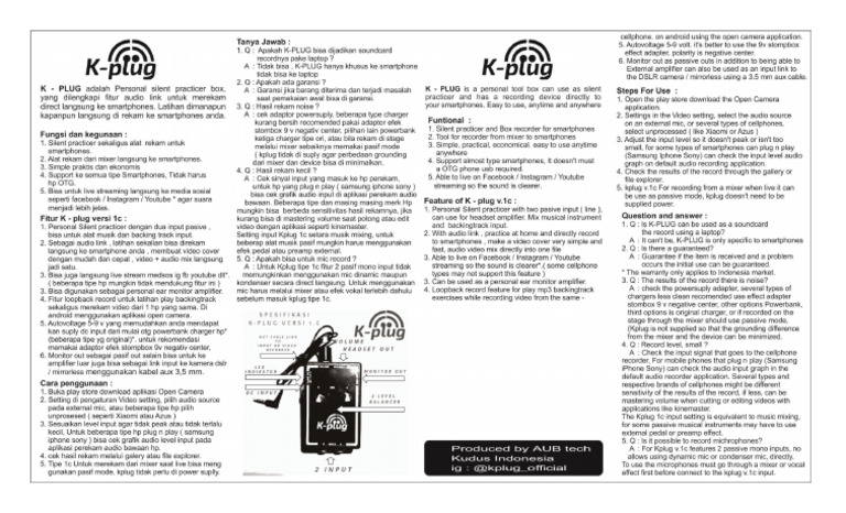 Manual Book Kplug 1C 2019 | PDF