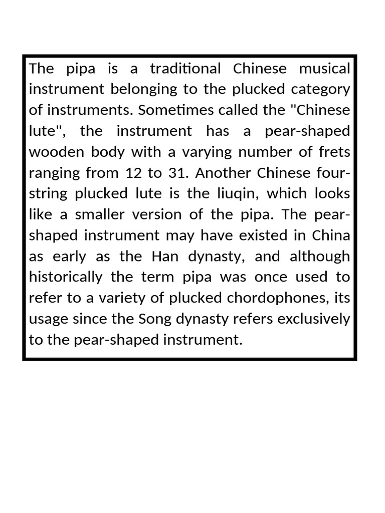 Chinese Chordophones: Top 5 Instruments | PDF | Chordophones | String ...