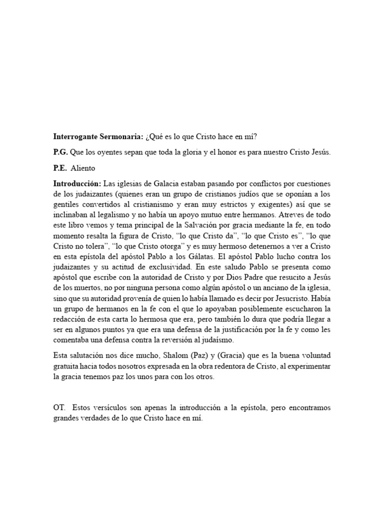 Lo que Cristo Hace en Nosotros | PDF | Pablo el apóstol | Cristo (título)