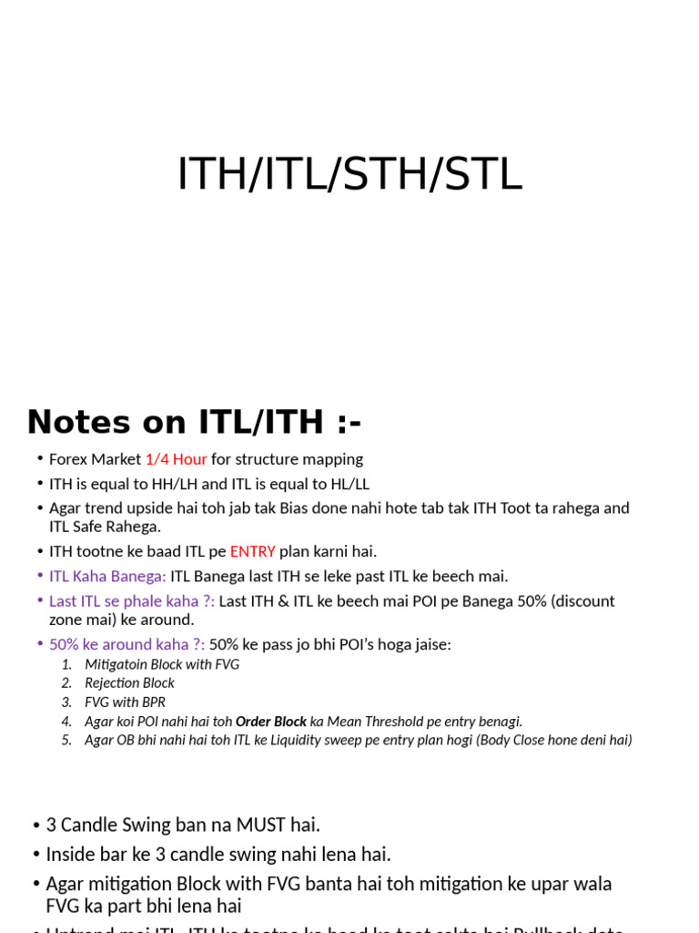 ITH and ITL Structure Mapping in Trading | PDF