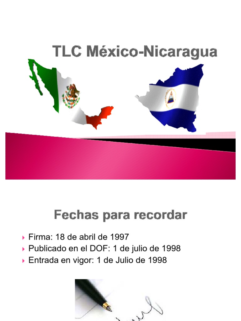 TLC MéxicoNicaragua Tratado de Libre Comercio Norteamericano