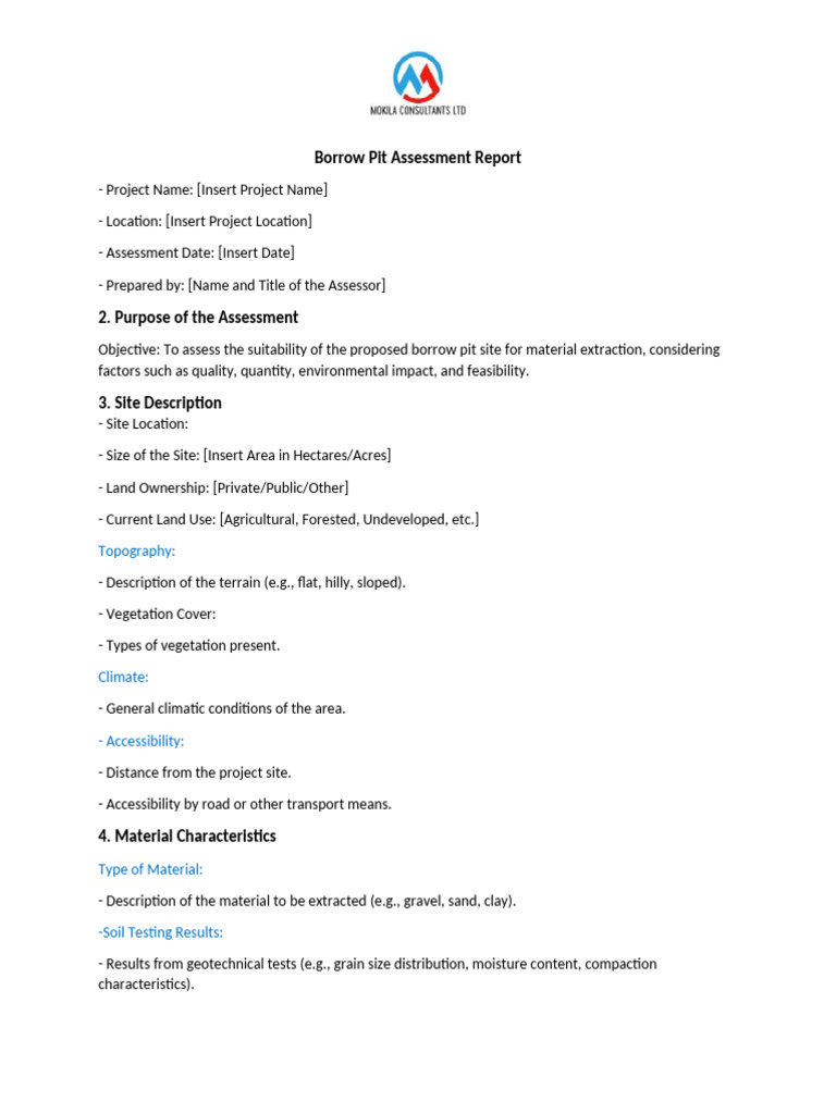 Borrow Pit Site Assessment Overview | PDF | Risk | Climate Change ...