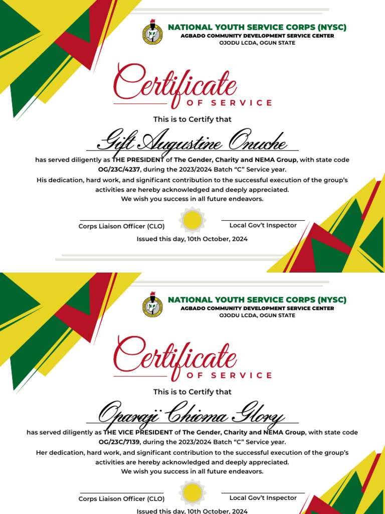 Agbado Cert | PDF | Nigeria | Youth Organizations