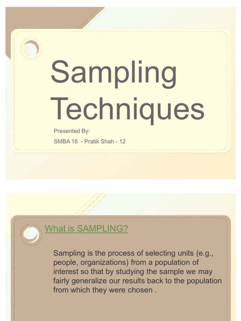 Project - Sampling Techniques | PDF