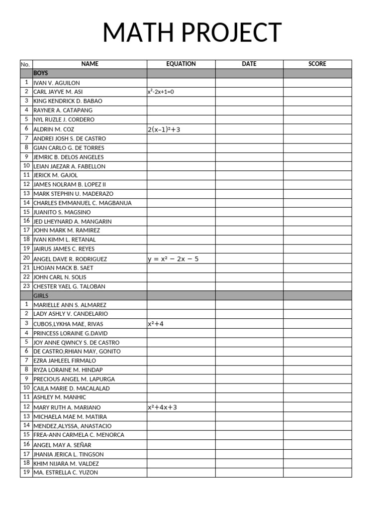 MATHPROJECt | PDF