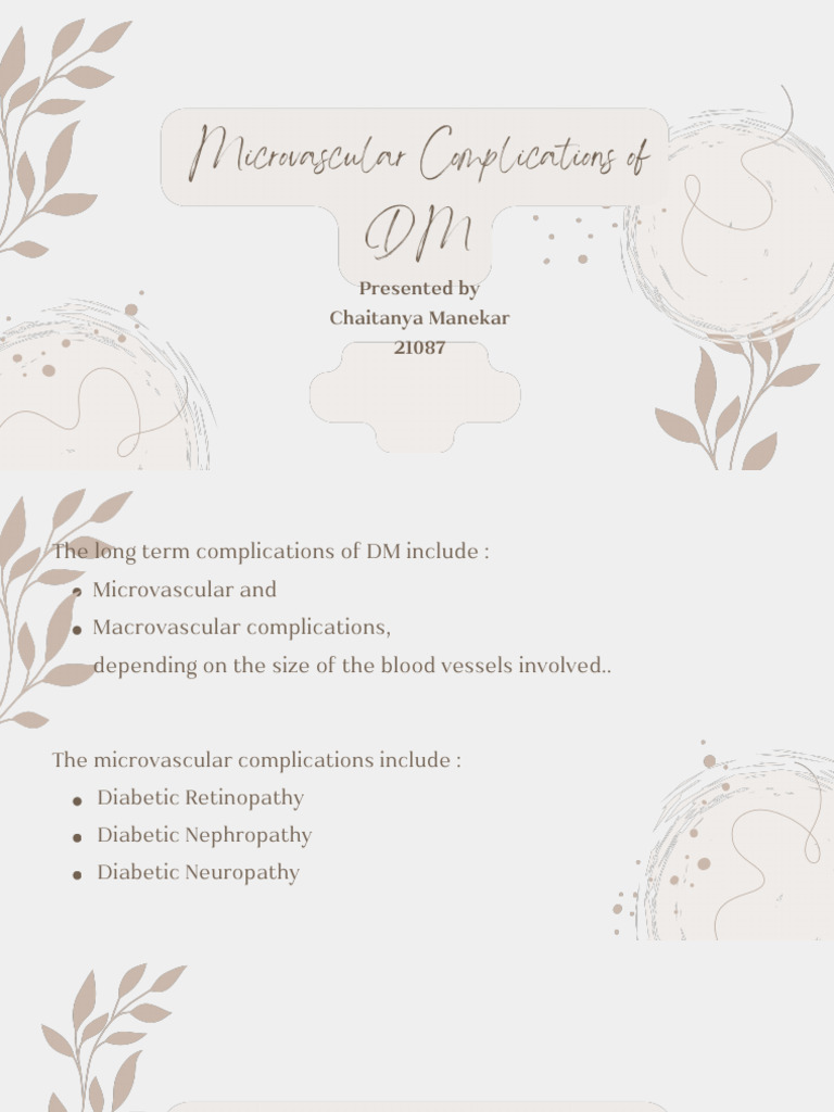 Microvascular Complications of Diabetes | PDF | Kidney Disease ...