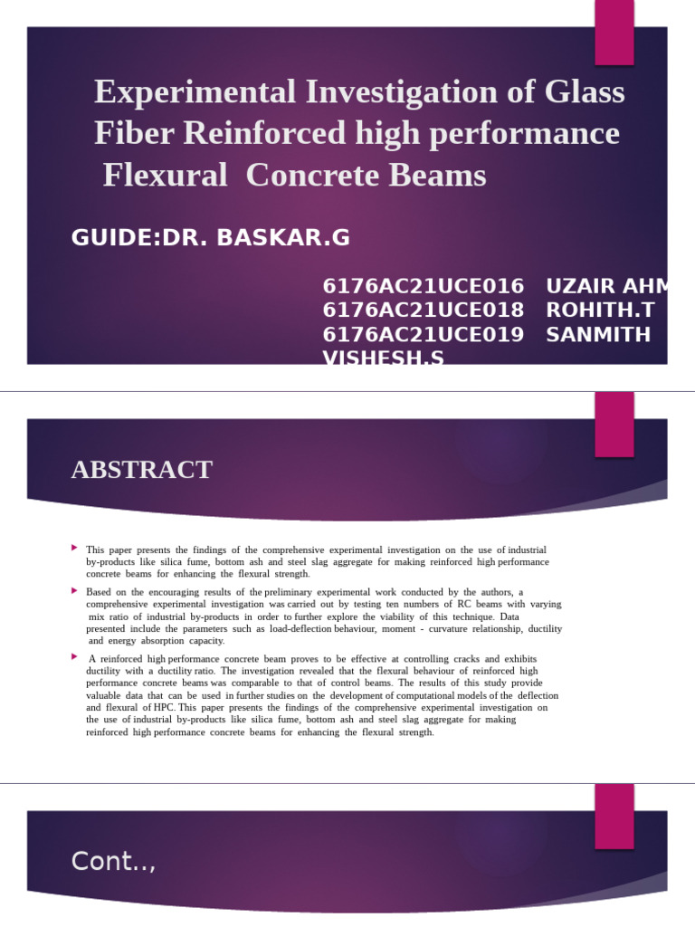 Glass Fiber Reinforced Concrete Beams | PDF | Concrete | Strength Of ...