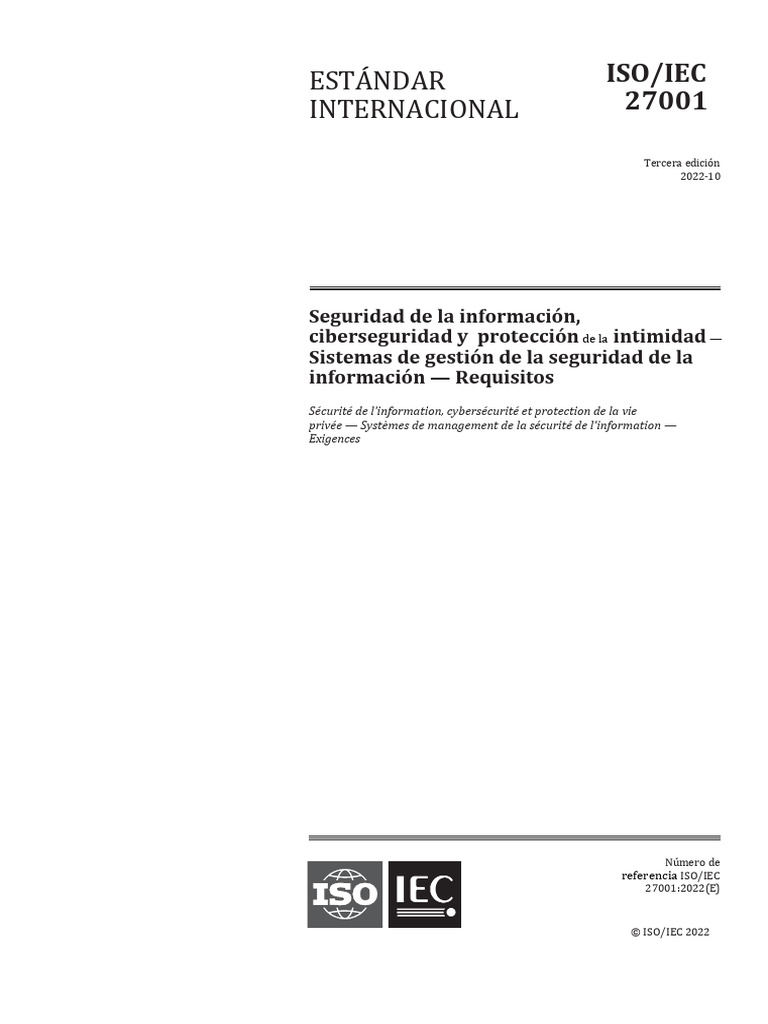 ISO/IEC 27001:2022 - Gestión de Seguridad | PDF | Seguridad de ...