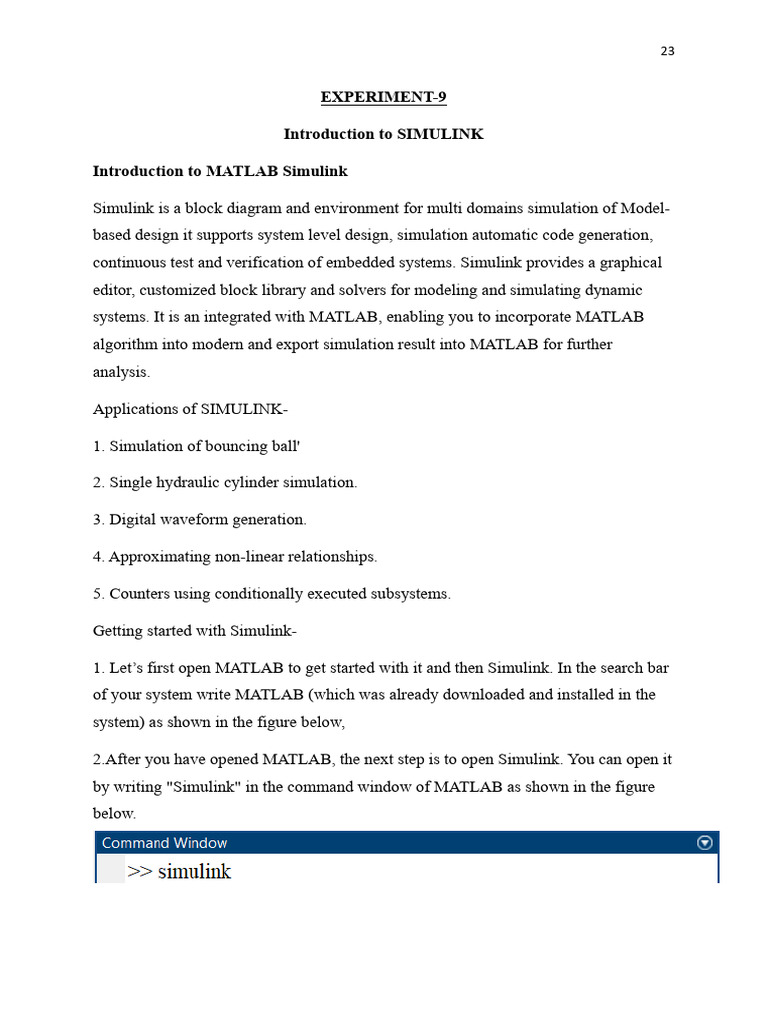 EXPERIMENT | PDF | Matlab | Simulation