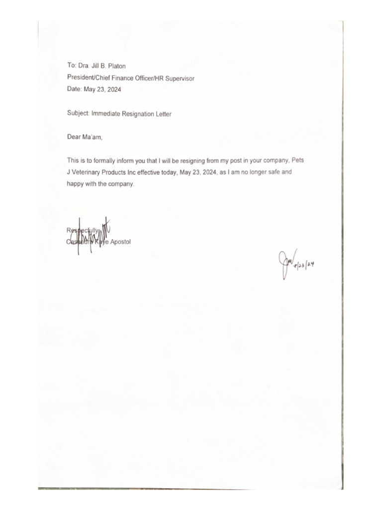 Resignation (Signed) | PDF