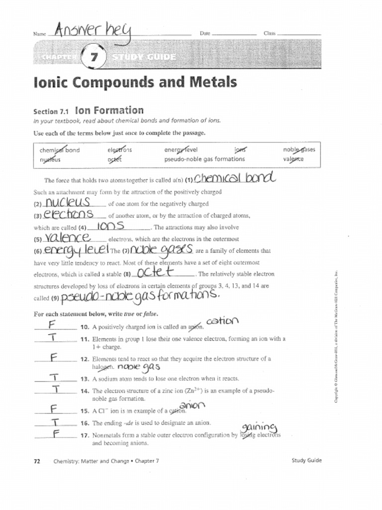 G10 Adv Chemistry CH 3 Worksheets Revision AK | PDF