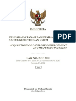 Law No. 2 of 2012 Indonesia Land Acquisition (Wishnu Basuki)