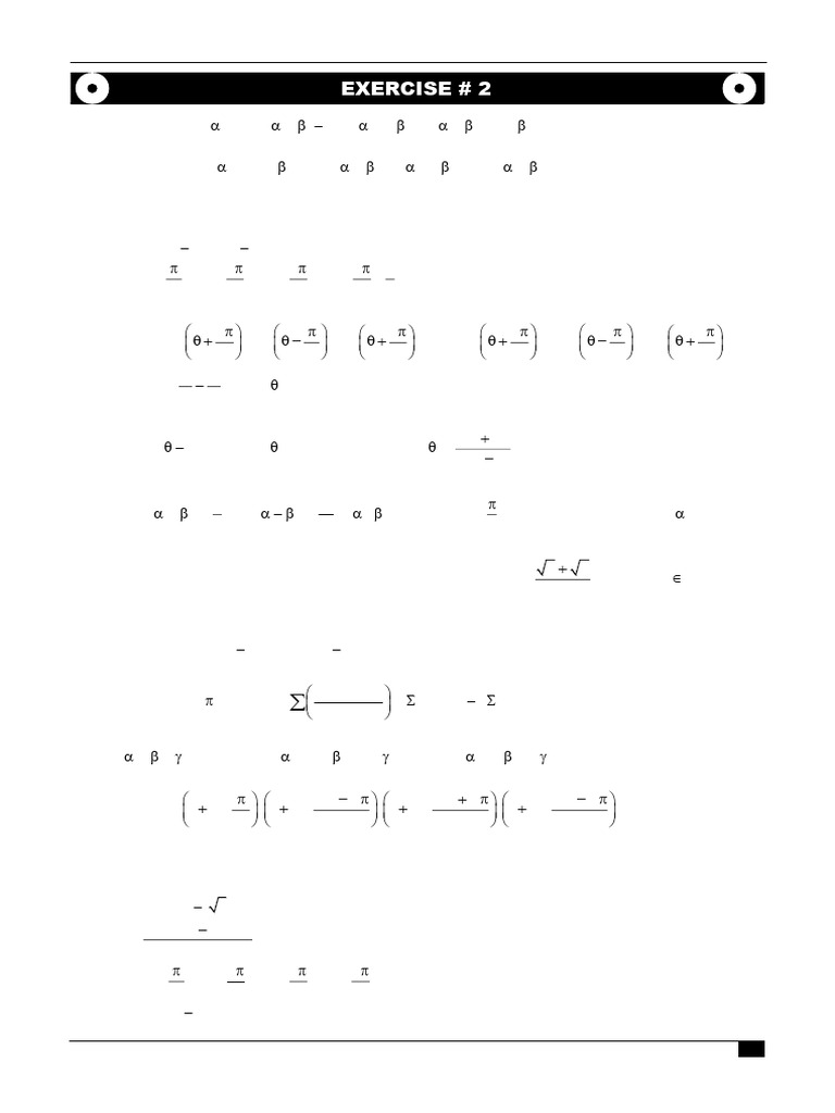 Trigonometric Ratios and Identities Exercises | PDF | Geometry ...