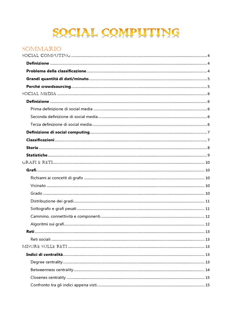 Social Computing Appunti | PDF