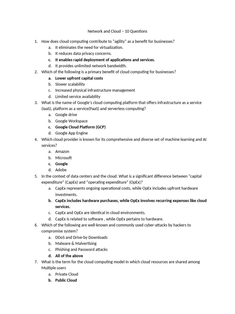 Cloud Computing: Key Questions Answered | PDF | Cloud Computing | Security